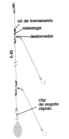 Montagem de pesca para surfcasting